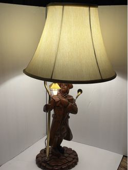 Carved Town Crier lamp vintage