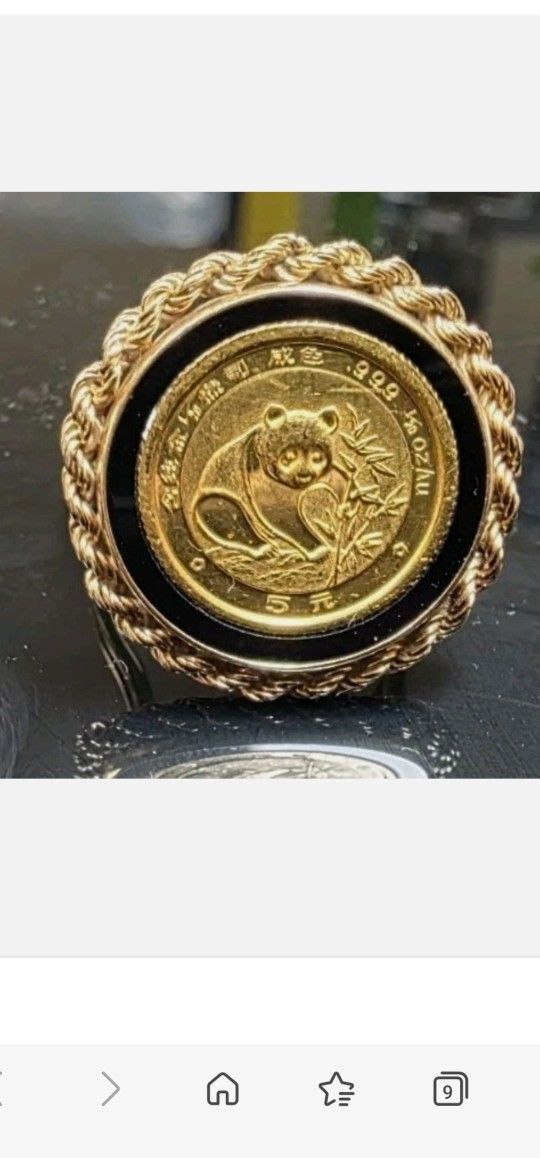 Coin ring Good,  24k And 14k Gold