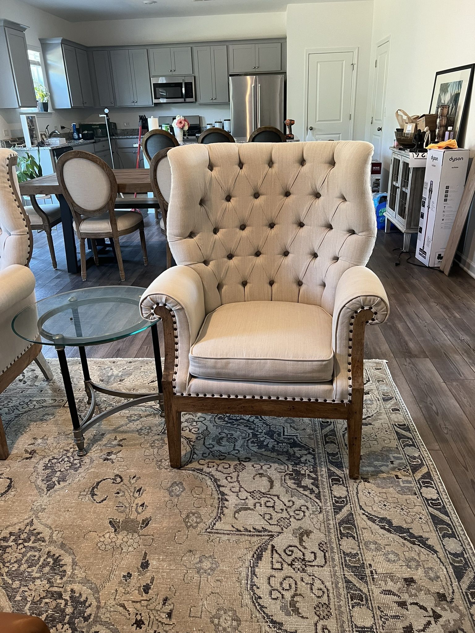 Tufted Wingback Armchair 