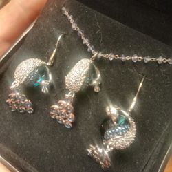 Italian Silver Peacock Set