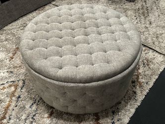 Round Tufted Storage Ottoman / Footrest – $20 OBO