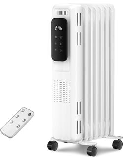 Oil Filled Radiator Heater, 1500W Electric Portable Heaters for Indoor Use