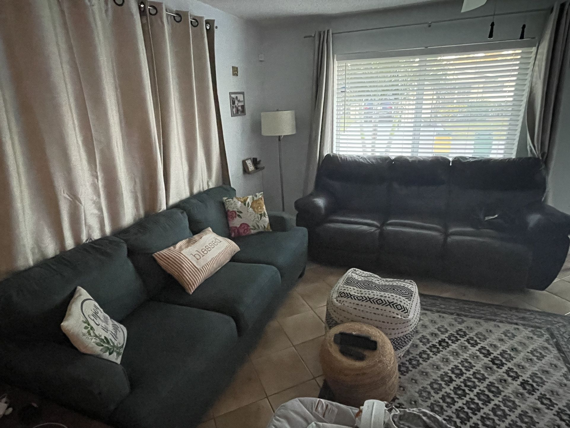 Black And Blue Sofa