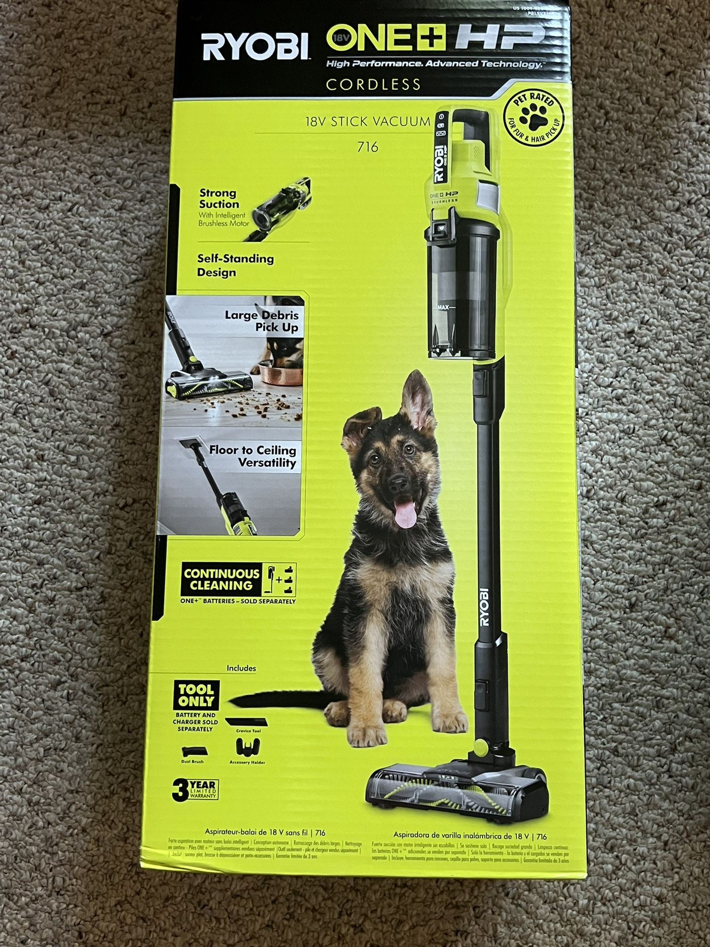 RYOBI ONE+ HP 18V Cordless Pet Stick Vacuum Cleaner (Tool Only)