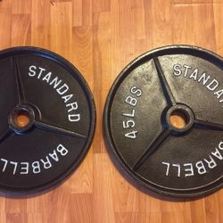45 lb Deep Dish Olympic Plates 2” Large Cross Hub 