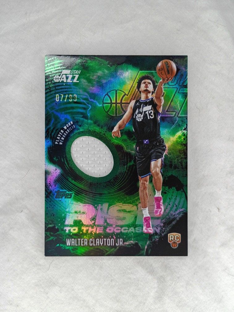 2025-26 Walter Clayton Jr. Topps Basketball Rise To The Occasion Green Foil Patch Rookie 07/99