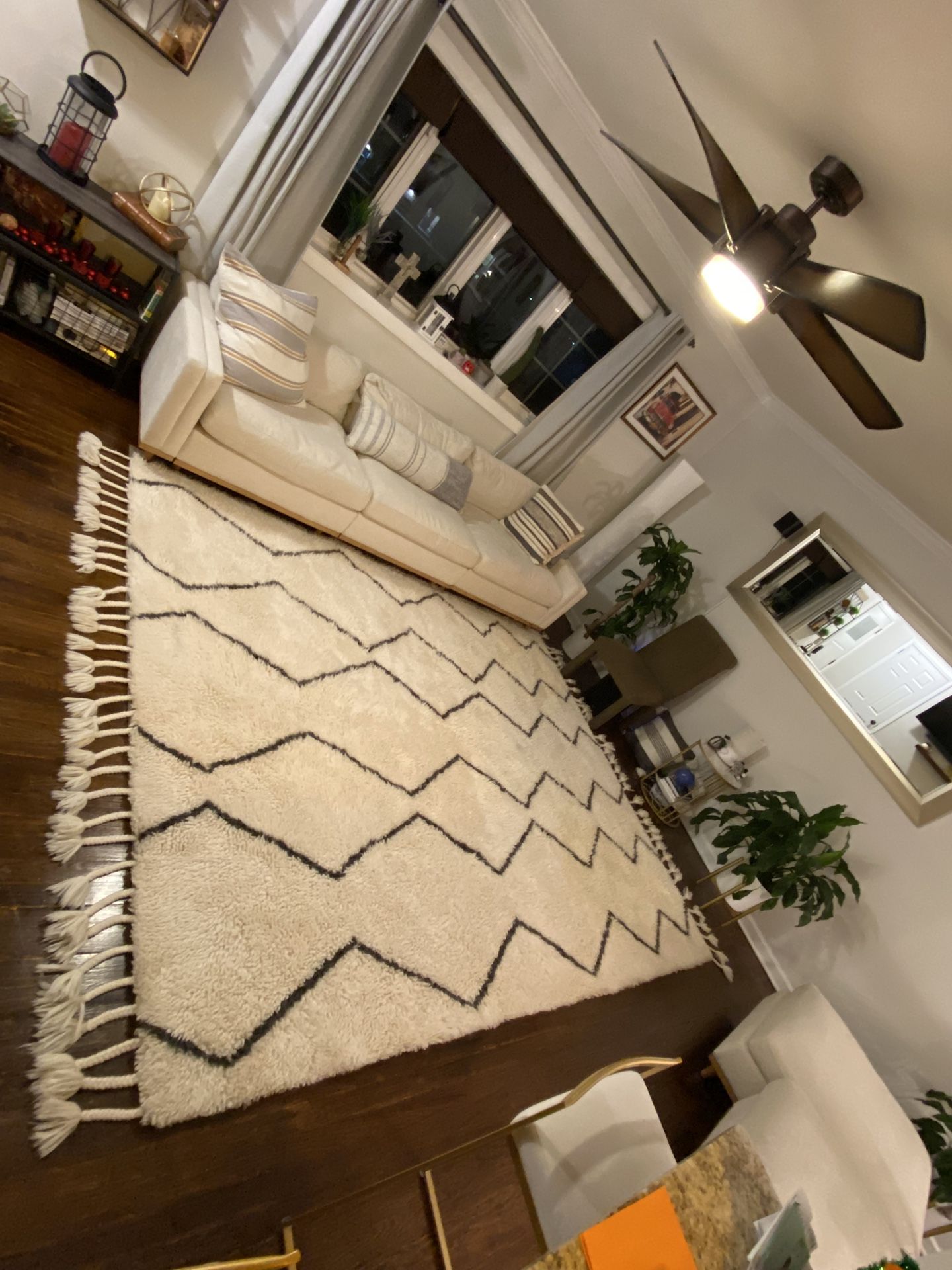 100% WOOL RUG *WEST ELM* *MINT* 8’x10’