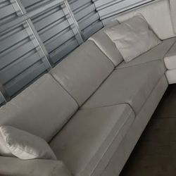 Modern Cream L-Shaped Sectional - Track Arm Style