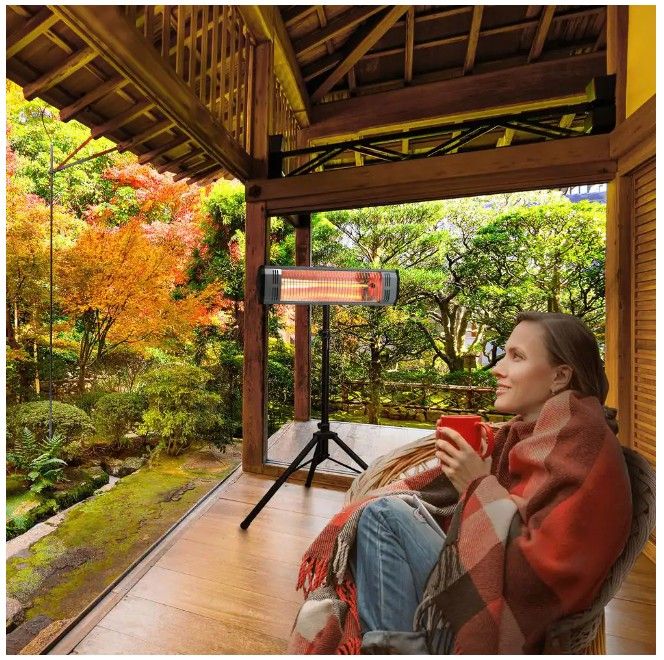 Tradesman 1,500-Watt Electric Outdoor Infrared Quartz Portable Space Heater with Tripod and Wall/Ceiling Mount. brand new in box. only one. pick up in