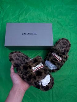 Balenciaga Cheetah Print Slides