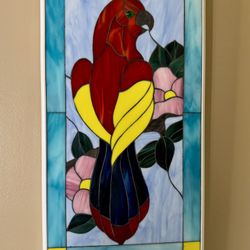 Stain Glass Framed Parrot 