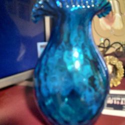Blue Blown Glass Vase 