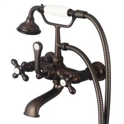 Water Creation 3-Handle Vintage Claw Foot Tub Faucet with Handshower