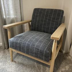 Mid Century Solid Wood Upholstered Accent Chair