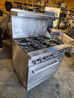 Commercial Restaurant 6 Burner Range with Oven Natural Gas WORKS