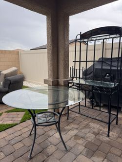 Glass Table & Bar Shelf