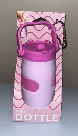 Clearwave Mini 8oz Water Bottle with Carabiner - Pink