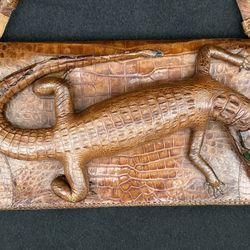 🐊 ALLIGATOR GENUINE FULL BABY ALLIGATOR CAIMAN HANDBAG PURSE VINTAGE POCKETBOOK