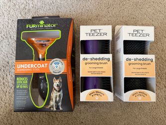 FURminator Undercoat deShedding Tool and Pet Teezer Grooming Brushes