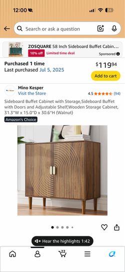 Mid century wooden storage cabinet
