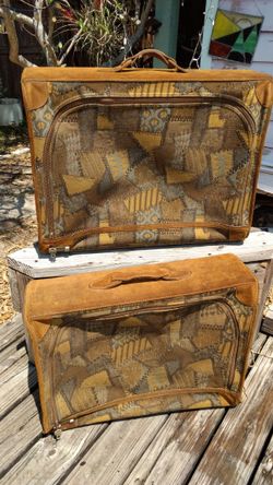 Beautiful suede leather suitcase.