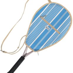 Ame & Lulu Riley Racquet Cover Ticking Stripe Blue/Tan NEW W/O TAGS!