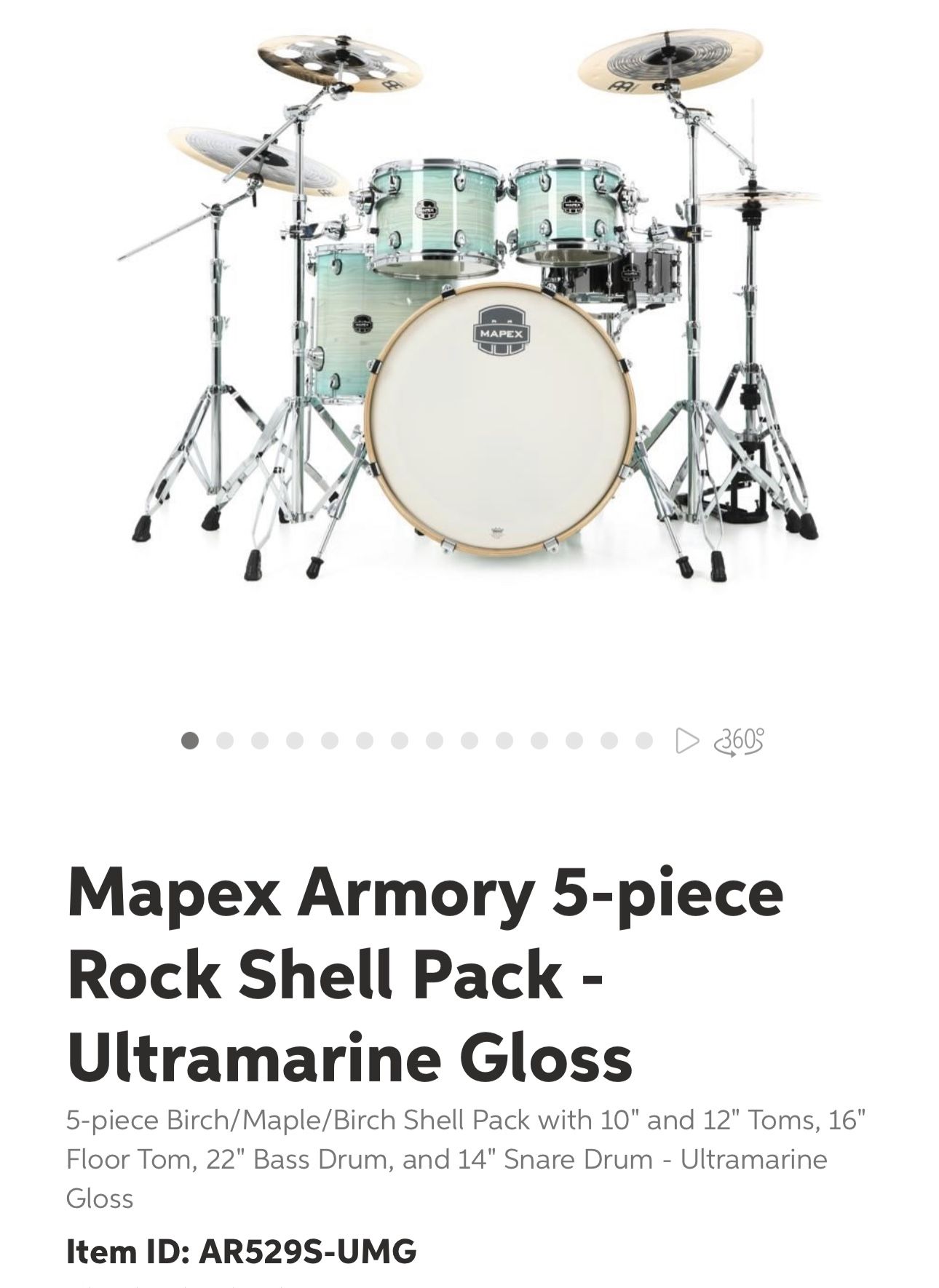  mapex armory fusion 5 PEICE Drum Set  - BRand new in Box and NEVER PLAYED