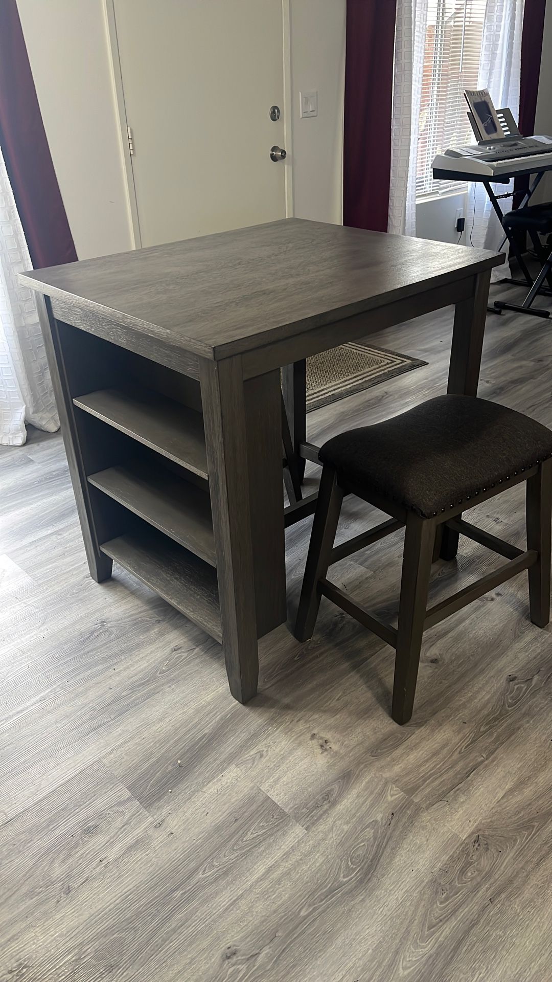 Table and 2 Stools Set