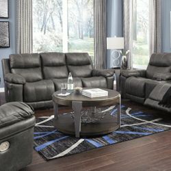 Erlangen Midnight Power Reclining Living Room Set

