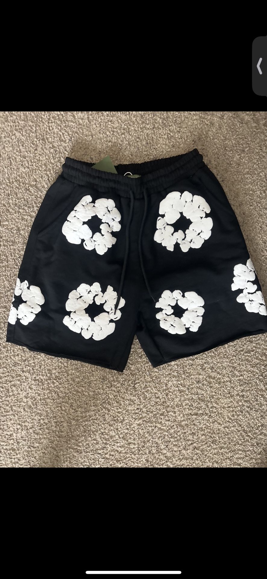 Black denim tear shorts (Medium)