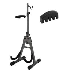 Violin Stand with Bow Hook - Premium Floor Holder for String Instruments, Viola - Portable, Foldable, Adjustable - Perfect Music Concert, Orchestra Eq