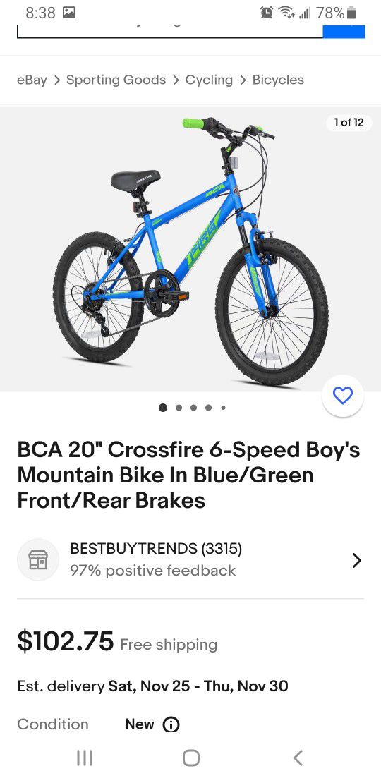 Moving Sale!! BCA 20inch Crossfire 6 Speed Mountain Bike In Bright Lime Color