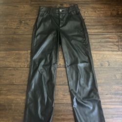 garage, faux leather, black pants, size xs