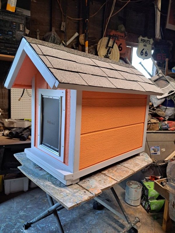 New Custom Dog House With Swinging Door Medium Size $100 Firm Located In Colton