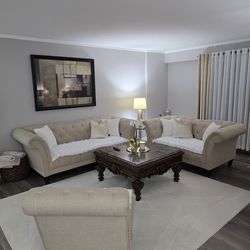 Sofa, love seat and chair