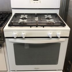Whirlpool 30” Wide White Stove Range With Heavy Duty Grates 