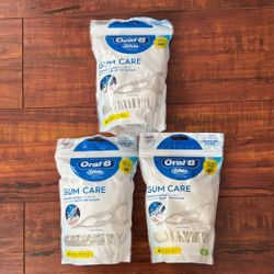 Oral B Glide GUM CARE Unflavored Floss Picks; Tension Control To Gently Clean Just Below The Gumline: 60 Count Each (3 For 12)