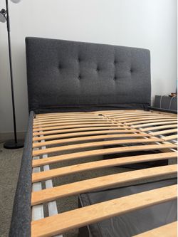 Bed frame, dark gray, Queen size  from IKEA