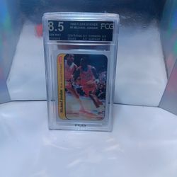 Fcg 1986 Fleer Michael Jordan # 8 Rookie Mint 8.5