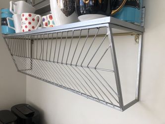 White and Silver Wall Shelf - Modern Design Shelving