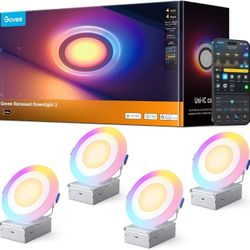 Govee Smart Recessed Lighting 4 inch, RGBIC LED Recessed Light 900LM 4 Pack