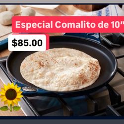 Comalito De 10” Nueva Línea Hierro Forjado Para Cosinar Tortillas Pankekes Popusas Huevos Carne Pollo Tatemar Chiles Princess House Ventas Finales 