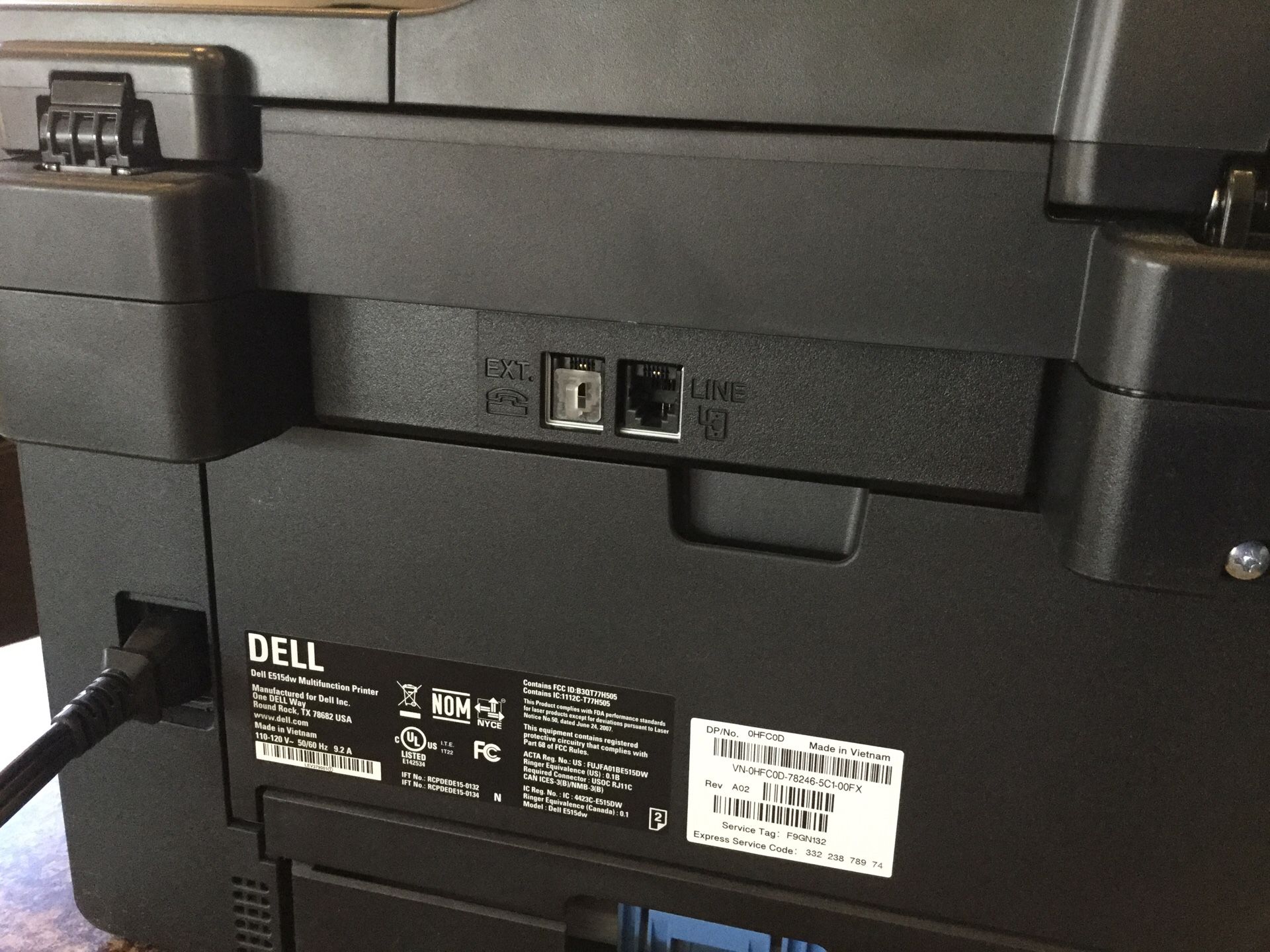 Dell Laser E515dw AllInOne printer Scan/Fax/Print, duplicate print