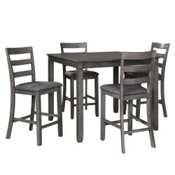 [SPECIAL] Bridson Gray Counter Height Dining Table and Bar Stools (Set of 5)

