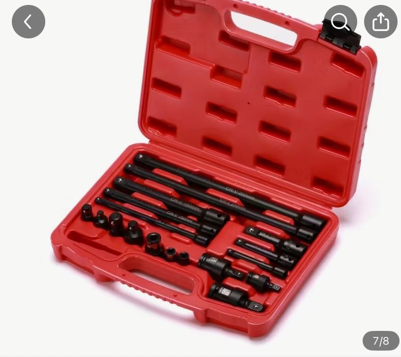 18-Piece Premium CR-V Steel Drive Tool Accessory Set -