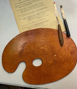 Vtg Artist palette and tools