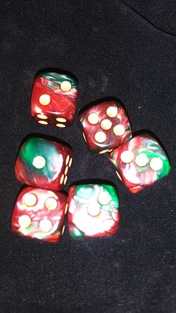 Set of 6 marble 14mm dice
