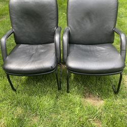 2 leather office chairs