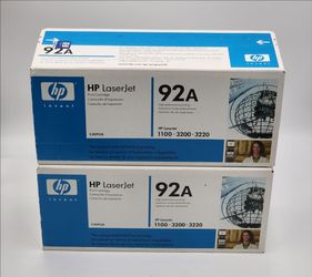 Lot of 2 Genuine Hewlett-Packard HP 92A Laser Ink Cartridges - New & Sealed