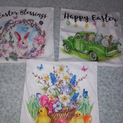 3 Easter Pillow Soft Covers